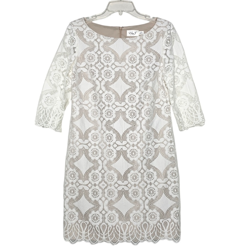 Eliza J Ivory‎ Lace Sheath Dress